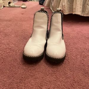White studded boots